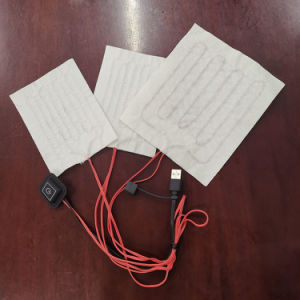 Cables de calefacción de fibra compuesta 5V USB almohadillas de calefacción eléctricas flexibles para chalecos
