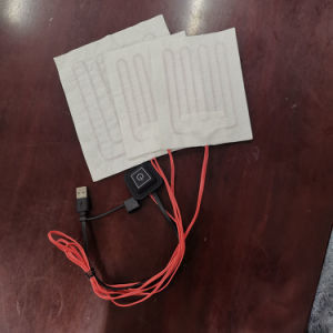 Tamaño personalizado 5V ropa chaqueta chaleco almohadilla de calefacción con conexión USB y resistencia a la flexión
